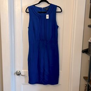 Banana Republic Royal Blue Sleeveless New With Tags Back Zip Dress Size 10